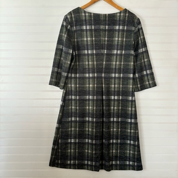 Connected Apparel Womens Woven Plaid Shift Dress Size 12 - Picture 4 of 11